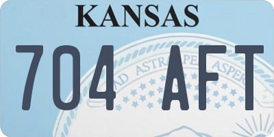 KS license plate 704AFT