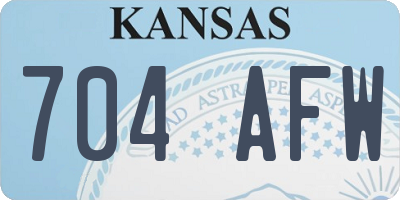 KS license plate 704AFW