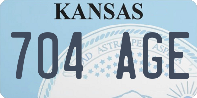 KS license plate 704AGE