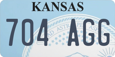 KS license plate 704AGG