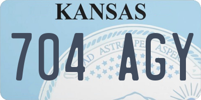 KS license plate 704AGY