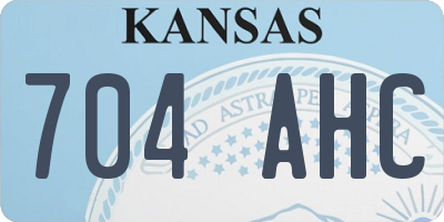 KS license plate 704AHC