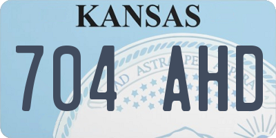 KS license plate 704AHD