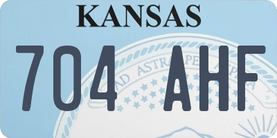 KS license plate 704AHF