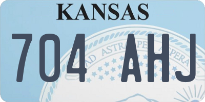 KS license plate 704AHJ