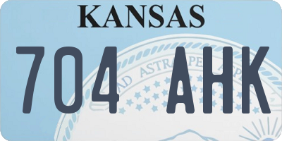 KS license plate 704AHK