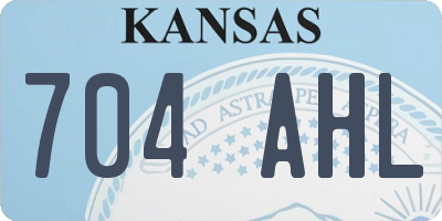 KS license plate 704AHL