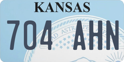 KS license plate 704AHN