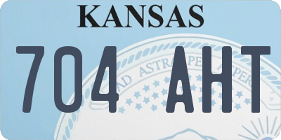KS license plate 704AHT