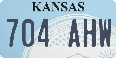 KS license plate 704AHW