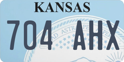 KS license plate 704AHX