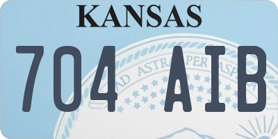 KS license plate 704AIB