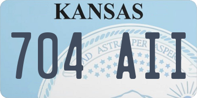 KS license plate 704AII