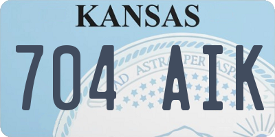 KS license plate 704AIK