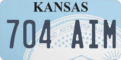 KS license plate 704AIM