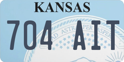 KS license plate 704AIT