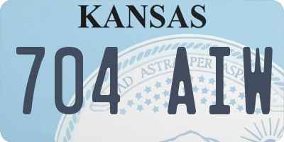 KS license plate 704AIW
