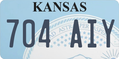KS license plate 704AIY