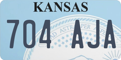 KS license plate 704AJA