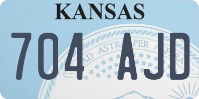 KS license plate 704AJD