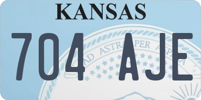 KS license plate 704AJE