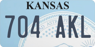 KS license plate 704AKL
