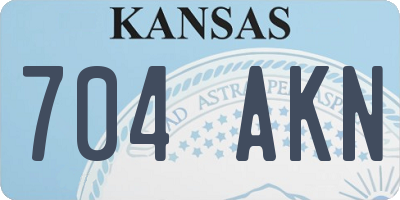 KS license plate 704AKN