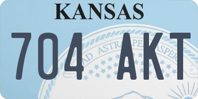 KS license plate 704AKT
