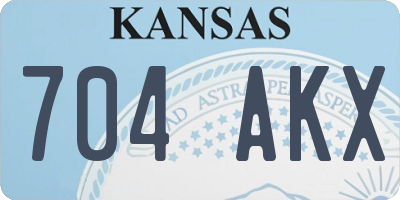 KS license plate 704AKX