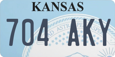 KS license plate 704AKY