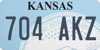 KS license plate 704AKZ
