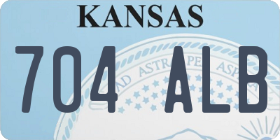 KS license plate 704ALB