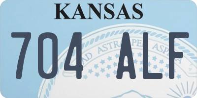 KS license plate 704ALF