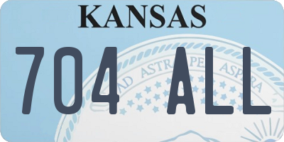 KS license plate 704ALL