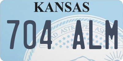 KS license plate 704ALM