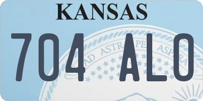 KS license plate 704ALO