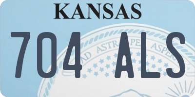 KS license plate 704ALS