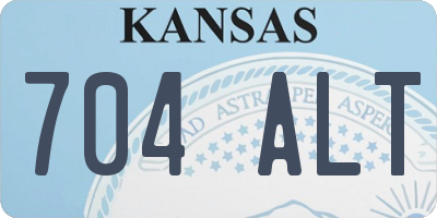 KS license plate 704ALT