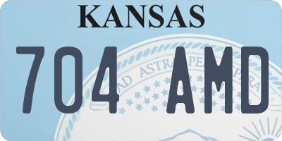 KS license plate 704AMD