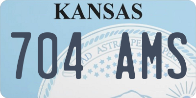 KS license plate 704AMS