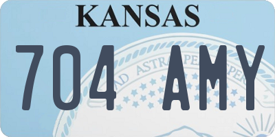 KS license plate 704AMY