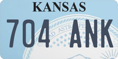 KS license plate 704ANK