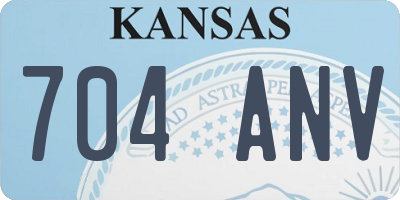 KS license plate 704ANV