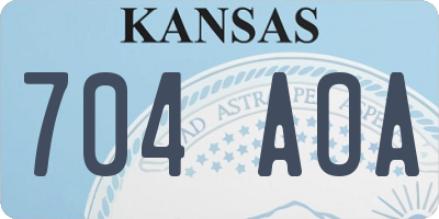 KS license plate 704AOA