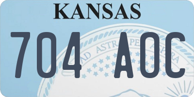 KS license plate 704AOC