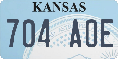 KS license plate 704AOE