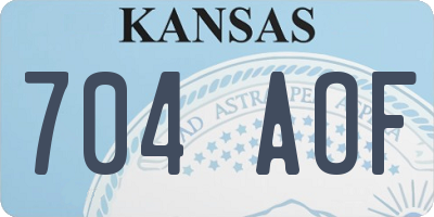 KS license plate 704AOF