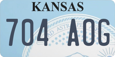 KS license plate 704AOG