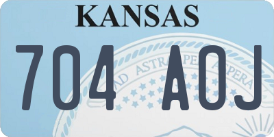 KS license plate 704AOJ