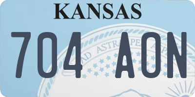 KS license plate 704AON